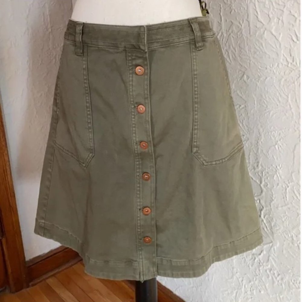 Pilcro And The Letterpress Button Cargo Skirt